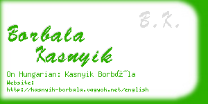 borbala kasnyik business card